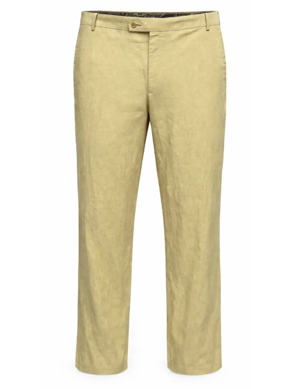 LRL Ralph Lauren Linen Pants Mens 36x32 Yellow Flat Front Straight Resort Beach